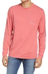 Vineyard Vines Cotton Burgee Whale Logo Graphic Long Sleeve Tee In Jetty Red