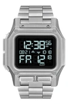 Nixon Regulus Digital Bracelet Watch, 46mm In Silver/ Black/ Silver