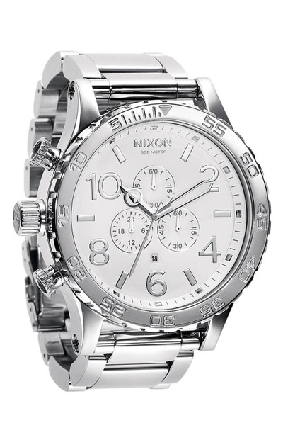 Nixon 'the 51-30 Chrono' Watch, 51mm In White / Silver