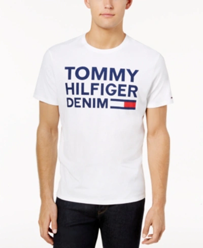 Tommy Hilfiger Denim Men's Graphic-print T-shirt In Bright White