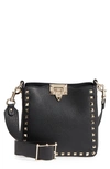 Valentino Garavani Rockstud Mini Hobo Crossbody Bag In Nero