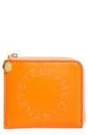 Stella Mccartney Logo Faux Leather French Wallet With Removable Card Case In 7500 Orange