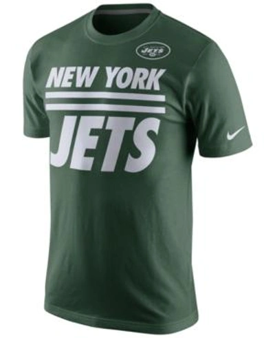 Nike Men's New York Jets Team Stripe T-shirt In Green