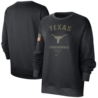Nike Women's Black Texas Longhorns Military-inspired Appreciation Therma Performance All-time Pullover Sw