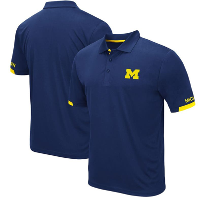 Colosseum Men's Navy Michigan Wolverines Logo Santry Polo Shirt