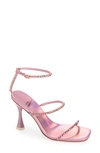 Jeffrey Campbell Demonica Ankle Strap Sandal In Pink Iridescent