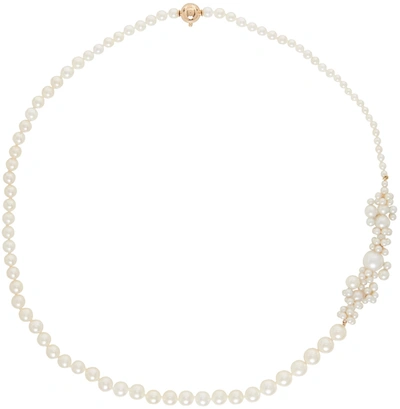 Sophie Bille Brahe Peggy Fontaine Short Strand Necklace With Pearl Clusters In White