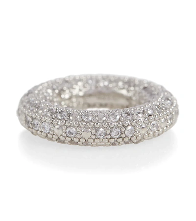 Jil Sander Brilliance Crystal-embellished Studded Ring In Silver