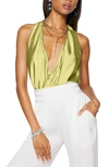 Ramy Brook Convertible Stretch Silk Charmeuse Top In Willow
