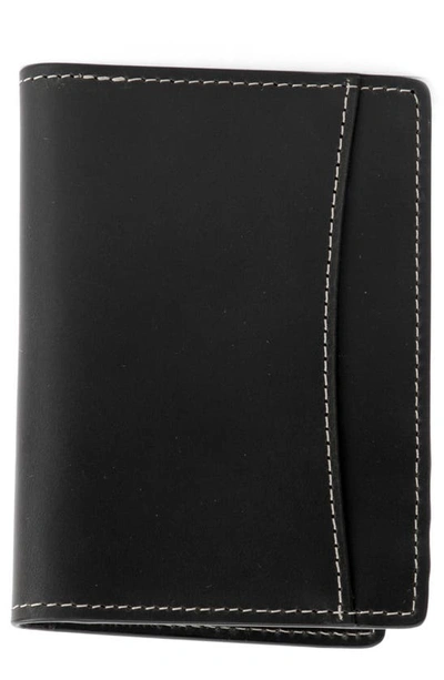 Pinoporte Diego Leather Folding Card Case In Black
