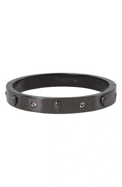 Kurt Geiger Crystal Hinge Bangle In Gunmetal