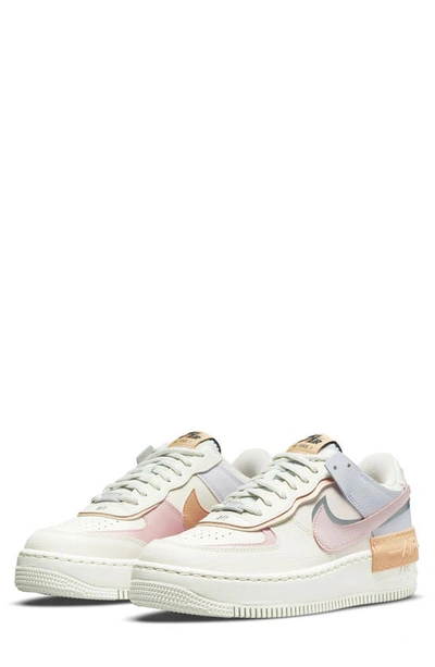 Nike Air Force 1 Shadow Sneaker In Sail/ Pink Glaze/ Orange Chalk