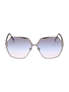 Tom Ford Fonda Geometric Round Plastic/metal Sunglasses In 14b Grey