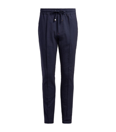 Isaia Drawstring Double Face Tracksuit Sweatpants In Blue