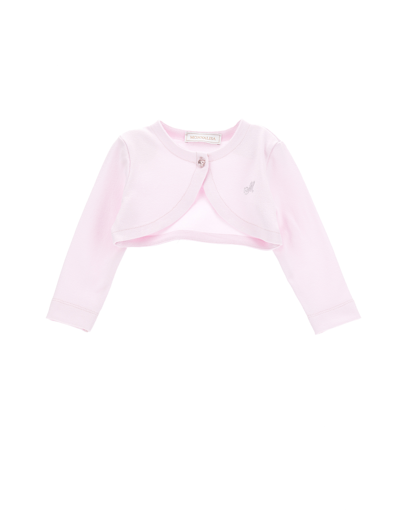 Monnalisa Kids' Cardigan With Button In Rosa Fairy Tale