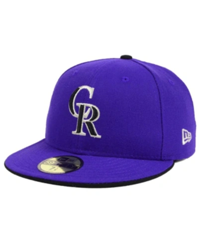 New Era Colorado Rockies Authentic Collection 59fifty Cap In Purple
