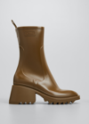 Chloé Women's Betty Block Heel Platform Rain Boots In Plant Green