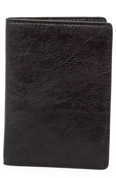 Pinoporte Brunello Leather Folding Card Case In Black