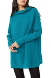 Free People Ottoman Slouchy Tunic In Electric Teal