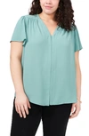 Vince Camuto Flutter Sleeve Blouse In Teal Lake
