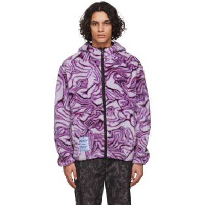 Mcq By Alexander Mcqueen Marble Print High Pile Fleece Hooded