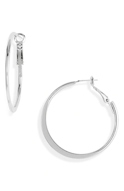 Nordstrom Demifine Tapered Hoop Earrings In Sterling Silver Plated