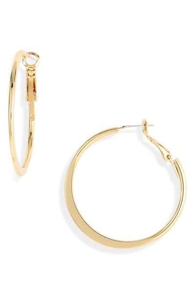 Nordstrom Demifine Tapered Hoop Earrings In 14k Gold Plated