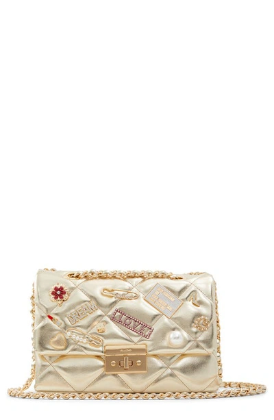 Aldo Glievia Faux Leather Crossbody Bag In Champagne