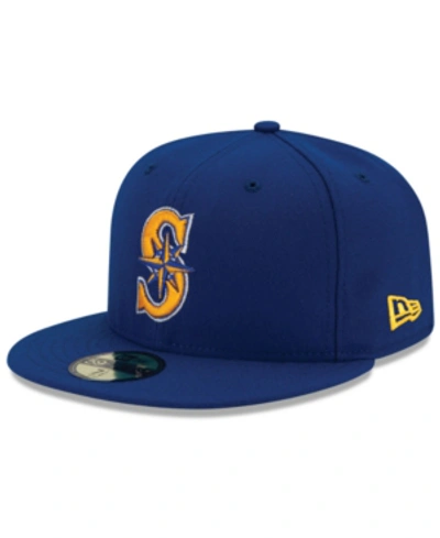 New Era Seattle Mariners Authentic Collection 59fifty Cap In Light Royal