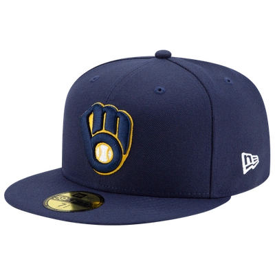 New Era Milwaukee Brewers Authentic Collection 59fifty Fitted Cap In Royal/yellow