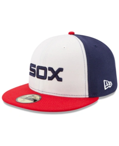New Era Chicago White Sox Authentic Collection On-field 59fifty Fitted Cap In White/white