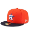 New Era Men's Houston Astros Alternate 2 Authentic Collection On-field Low Profile 59fifty Fitted Cap In Orange,navy