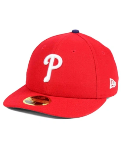 New Era Philadelphia Phillies Low Profile Ac Performance 59fifty Cap In Red