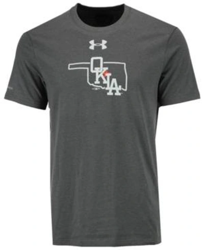 Under Armour Men's Oklahoma City Dodgers Logo Charged Cotton T-shirt In Charcoal