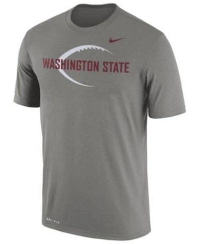 Nike Men's Washington State Cougars Legend Icon T-shirt In Heather Gray