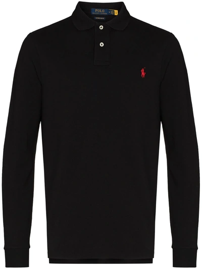 Polo Ralph Lauren Logo-embroidered Polo Shirt In Black