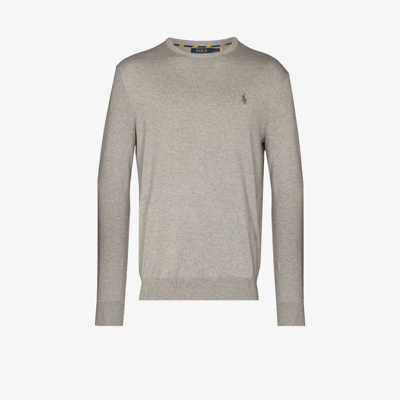 Polo Ralph Lauren Pima Cotton L/s Sweater In Grey
