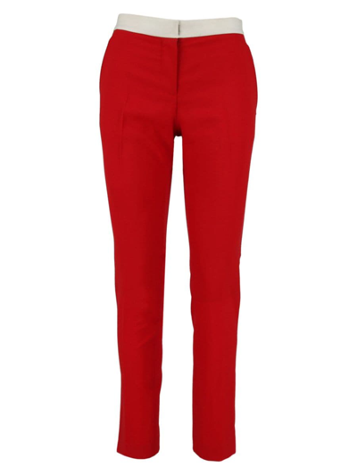 Burberry Women's Colorblock Tailored Wool Pants In Bright Red