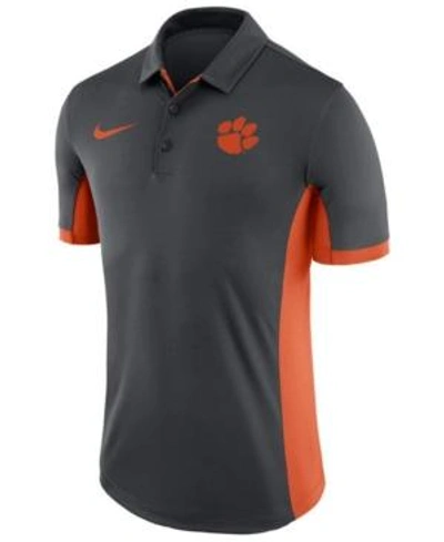 Nike Men's Clemson Tigers Evergreen Polo In Anthracite