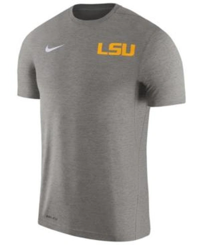 Nike Men's Lsu Tigers Dri-fit Touch T-shirt In Heather Charcoal