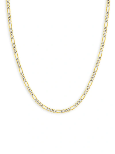 Saks Fifth Avenue Men's Two Tone Pave Figaro Chain In White Gold
