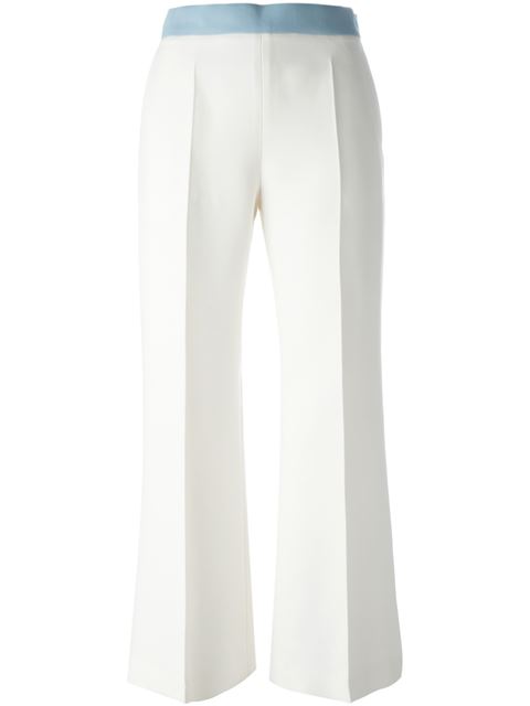 Fendi Wool & Silk Blend Culottes In White/ Cerulean | ModeSens