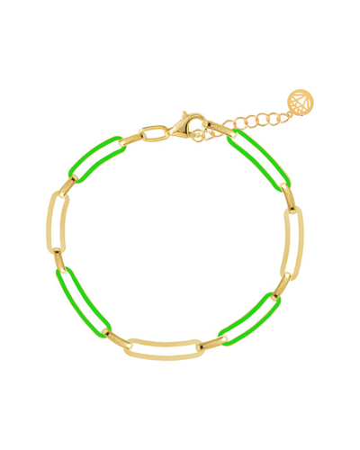 Gabi Rielle Women's Love Is Love 14k Gold Vermeil & Turquoise-tone French Enamel Paperclip Bracelet