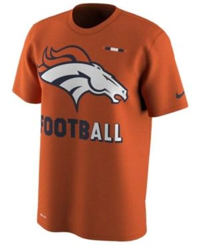 Nike Men's Denver Broncos Legend Football T-shirt In Orange