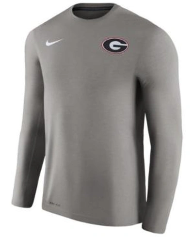 Nike Men's Georgia Bulldogs Dri-fit Touch Longsleeve T-shirt In Heather Charcoal