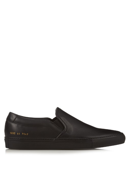 Common Projects Slip-on Low-top Leather Trainers In Black | ModeSens