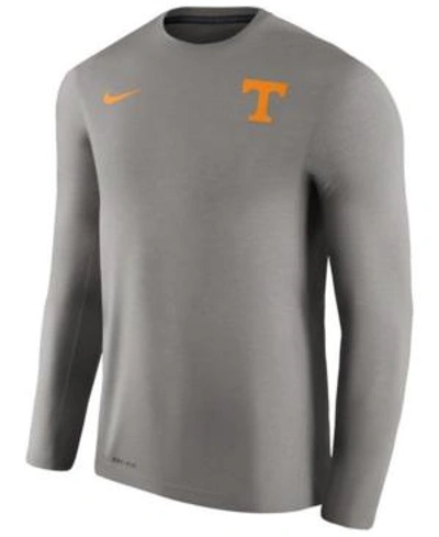 Nike Men's Tennessee Volunteers Dri-fit Touch Longsleeve T-shirt In Heather Charcoal