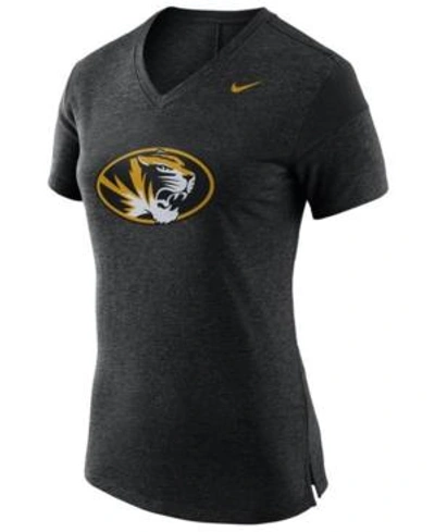Nike Women's Missouri Tigers Fan V Top T-shirt In Black