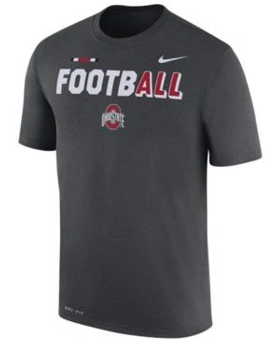 Nike Men's Ohio State Buckeyes Legend Football T-shirt In Anthracite
