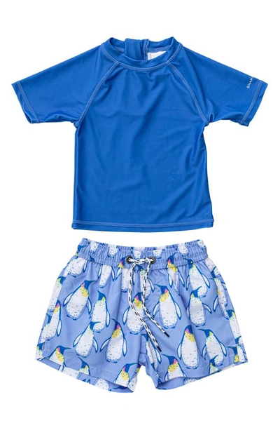 Snapper Rock Baby Boy's 2-piece Penguin Patrol Swimsuit Set In Blue